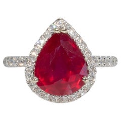 4.3ct Madagascar Ruby Ring with Earth-Mined Diamond Accents: Solid 14K Gold