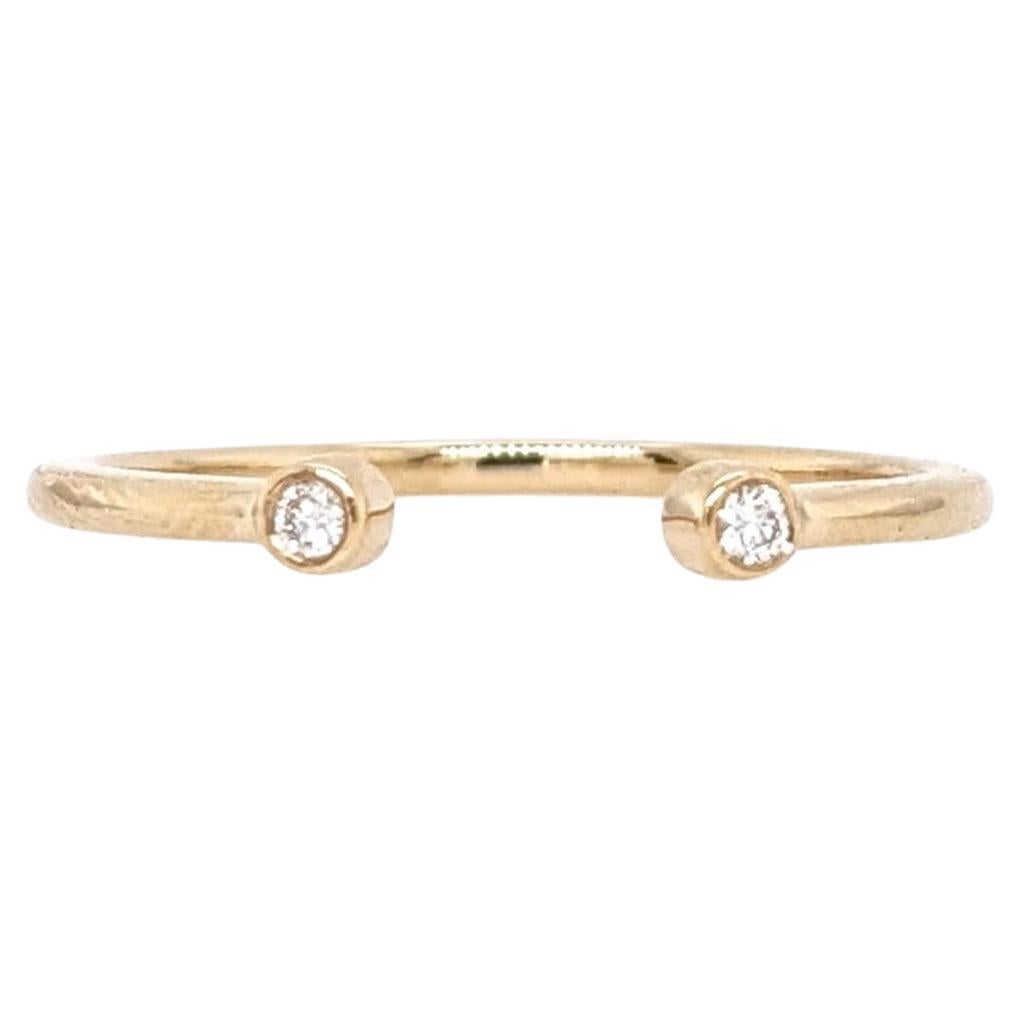Fascia aperta con diamante naturale in oro giallo 14K  Anello impilabile