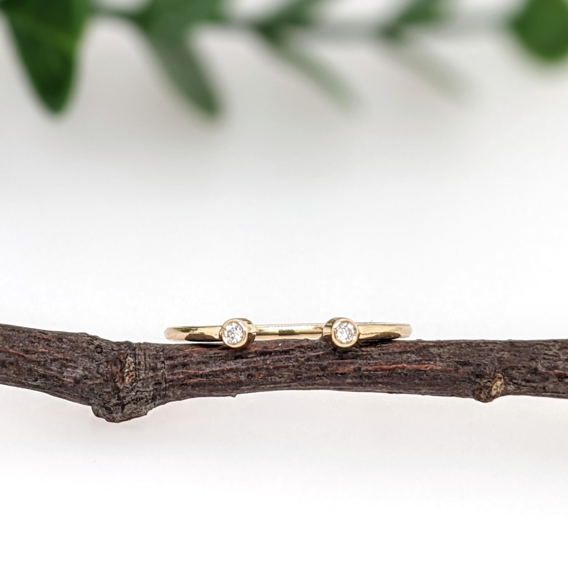 Fascia aperta con diamante naturale in oro giallo 14K  Anello impilabile in vendita 3