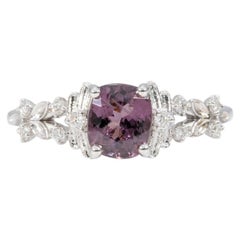 1.1ct Purple Spinel Ring with Earth-Mined Diamond Accents: Solid 14K Gold, 7x6mm
