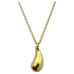 TIFFANY & Co. Elsa Peretti 18K Gold Teardrop-Anhänger Halskette