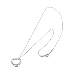 TIFFANY & Co. Elsa Peretti Platinum 16mm Open Heart Pendant Necklace
