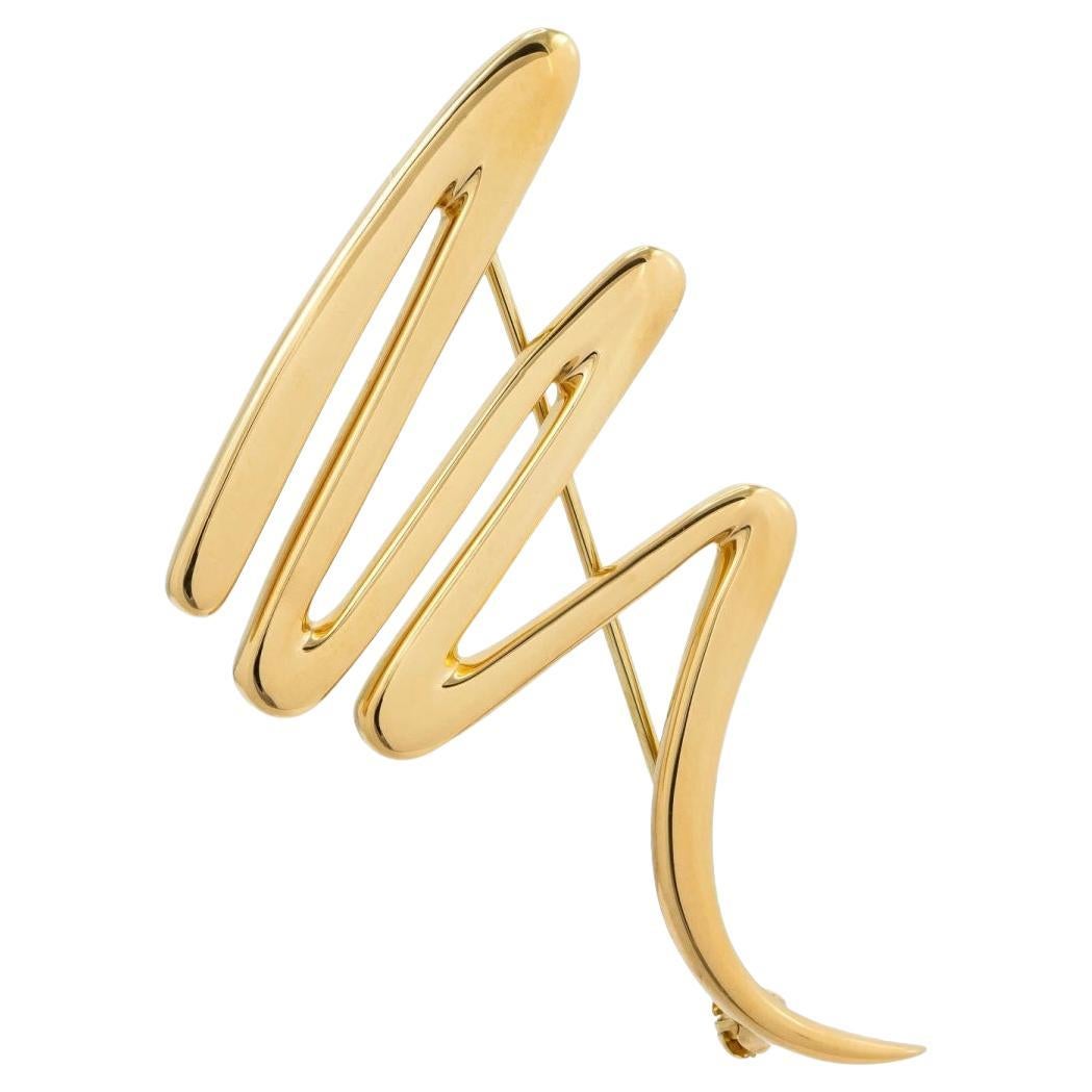 TIFFANY & Co. Paloma Picasso Spilla a forma di scarabocchio in oro 18 carati