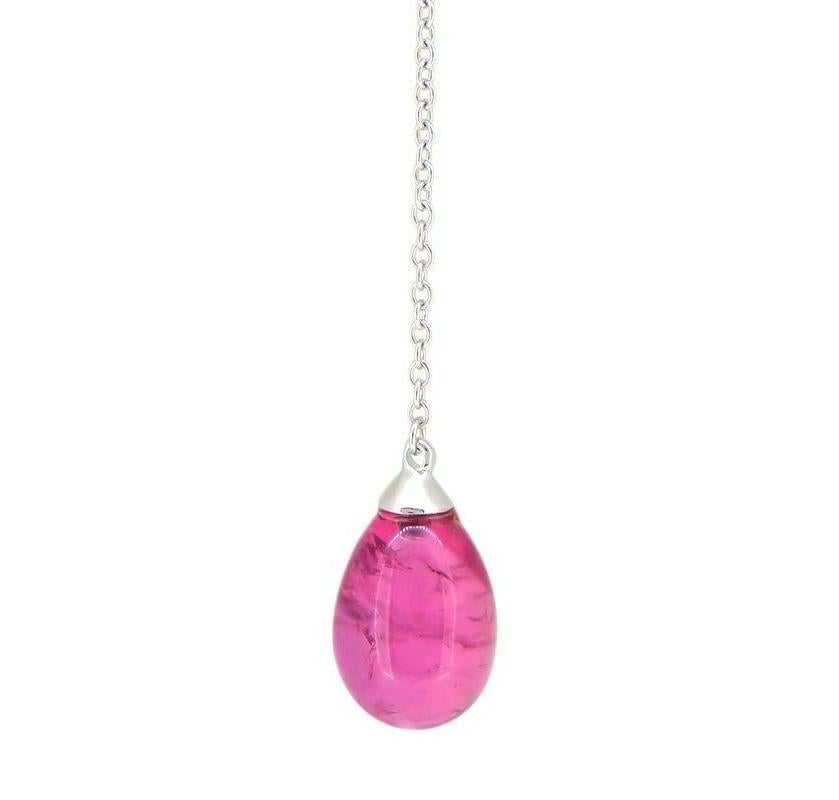 TIFFANY & Co. Halskette mit Regenbogen-Anhänger, 18 Karat Weißgold Multi Stone (Tropfenschliff) im Angebot