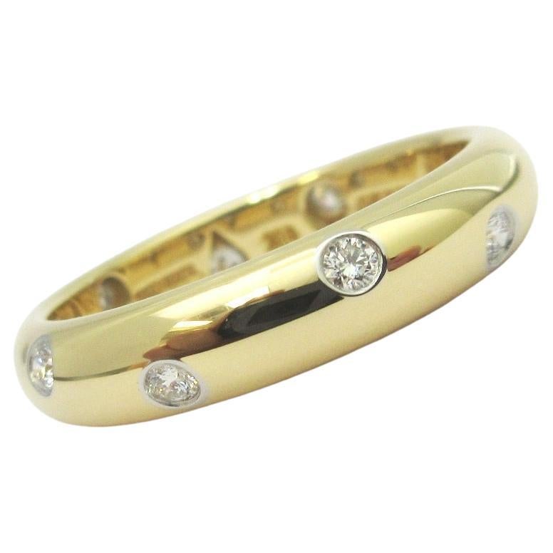 TIFFANY & Co. Etoile 18K Gold Diamond 4mm Band Ring 7.5