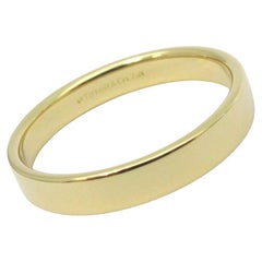 TIFFANY & Co. 18K Gold 4mm Essential Flat Wedding Band Ring 11.5