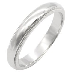 TIFFANY & Co. Together Platinum 4mm Milgrain Wedding Band Ring 10