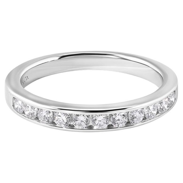 TIFFANY & Co. Platin 3mm Halbkreis Diamantring 7 Neu