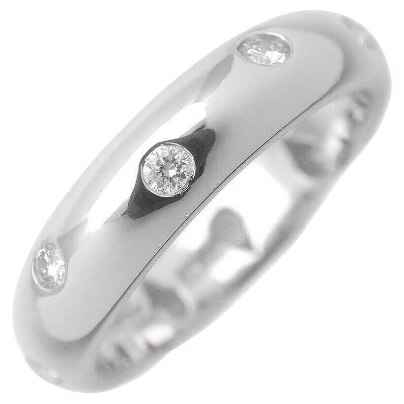 TIFFANY & Co. Etoile Platin Diamant 4mm Band Ring 5