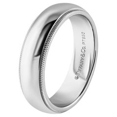 TIFFANY & Co. Alliance en platine de 6 mm de couleur milgrain 9,5