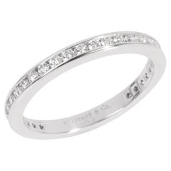 TIFFANY & Co. Platinum 2mm Full Circle Diamond Wedding Band Ring 5