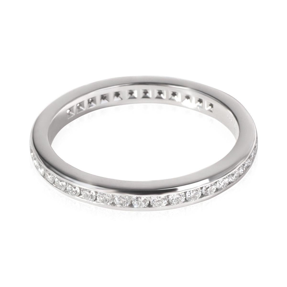 Taille ronde TIFFANY & Co. Anneau de mariage en platine 2mm avec diamant en forme de cercle complet 5 en vente