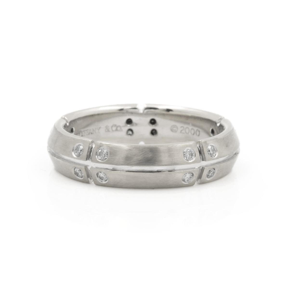 da uomo o donna TIFFANY & Co. Anello Streamerica in oro bianco 18 carati con diamante 8 in vendita