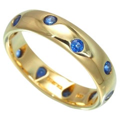 TIFFANY & Co. Etoile 18K Gold Sapphire Band Ring 6