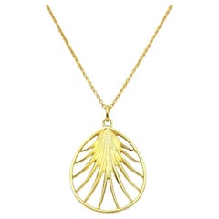 TIFFANY & Co. Paloma Picasso 18K Gold Villa Palm Pendant Necklace