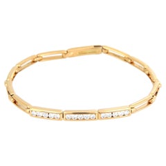 TIFFANY & Co. 18K Gold Diamond Channel Link Bracelet