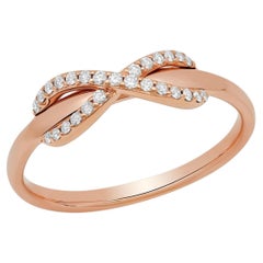 TIFFANY & Co. 18K Rose Gold Diamond Infinity Ring 8.5