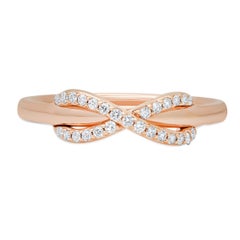 TIFFANY & Co. 18K Rose Gold Diamond Infinity Ring 8.5
