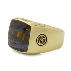 David Yurman 18K Gold Tiger's Eye Signet Ring 10.5