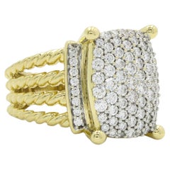 David Yurman Ring „Diamond Wheaton“ aus 18-karätigem Gold, Größe 6,5