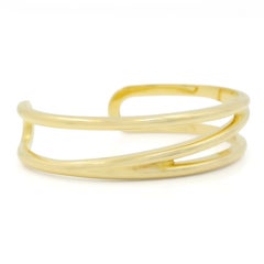 TIFFANY & Co. 18K Gold Diagonal Cuff Bangle Bracelet
