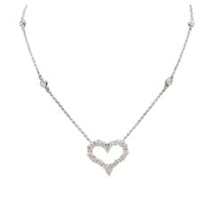 TIFFANY & Co. Collar con colgante de corazón de platino y diamantes, que se vende por yardas