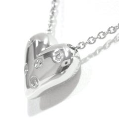 TIFFANY & Co. Etoile Platinum 5 Diamond Heart Pendant Necklace