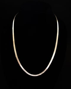 GLENROSE S.r.l. - Sterling Silver Herringbone Snake Chain - Italy - Circa 1980