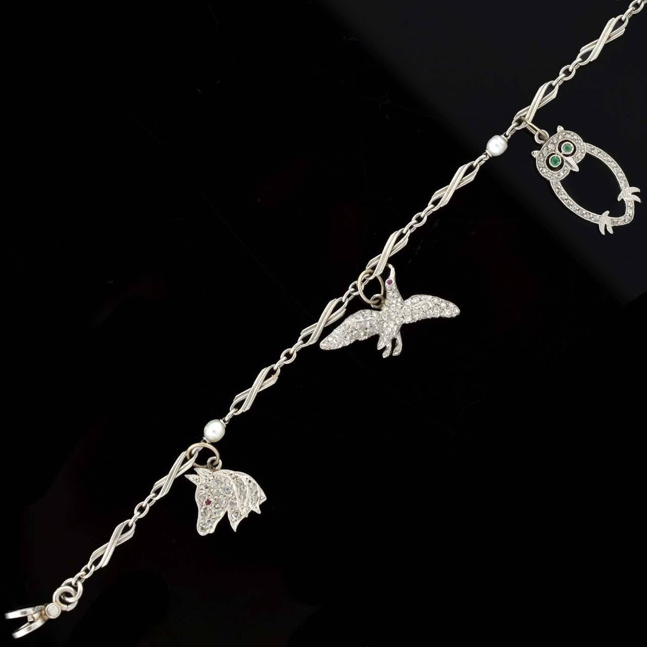 platinum charm bracelet