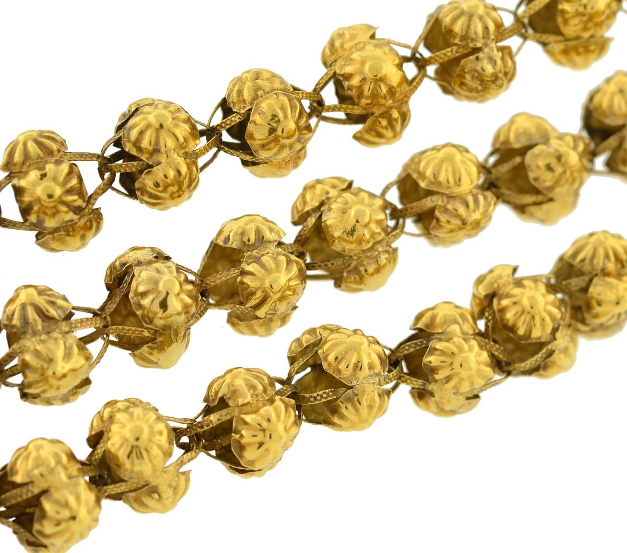 Women's Georgian 50 Inch Open Bead Gold Chain