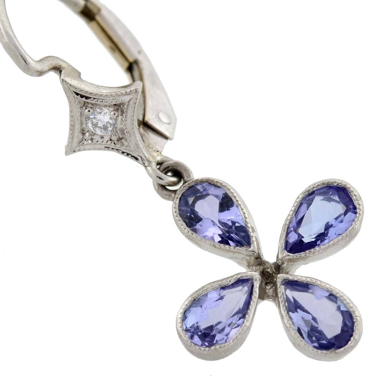 tanzanite flower earrings