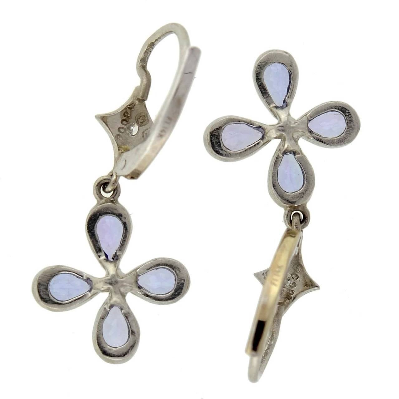 Cathy Waterman Tanzanite Diamond Flower Earrings 1