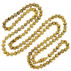 Georgian 50 Inch Open Bead Gold Chain