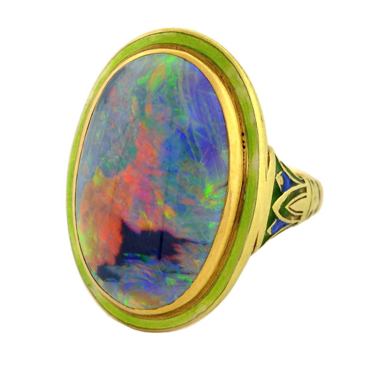 art nouveau opal ring
