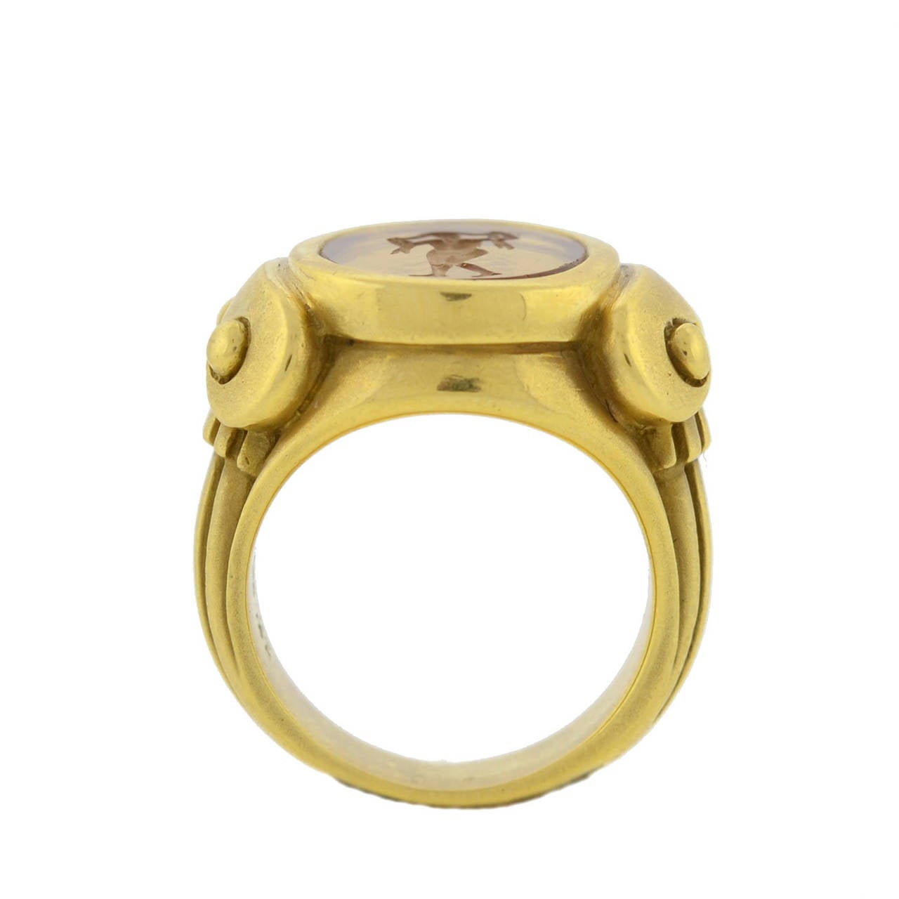 Victorian Barry Kieselstein-Cord Citrine Gold Intaglio Ring