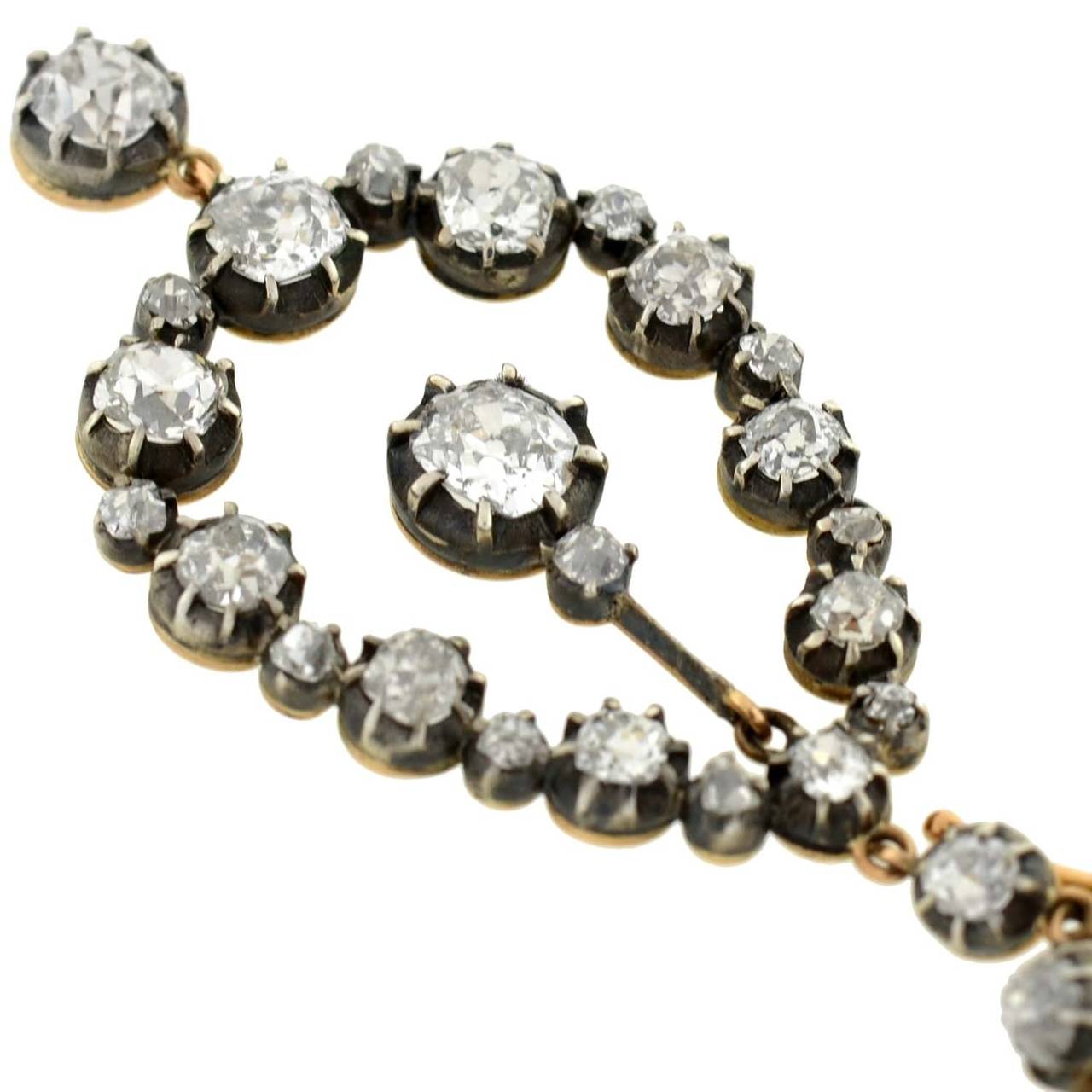 Viktorianische dramatische tropfenförmige Diamant-Ohrringe 7,26ctw im Angebot 2