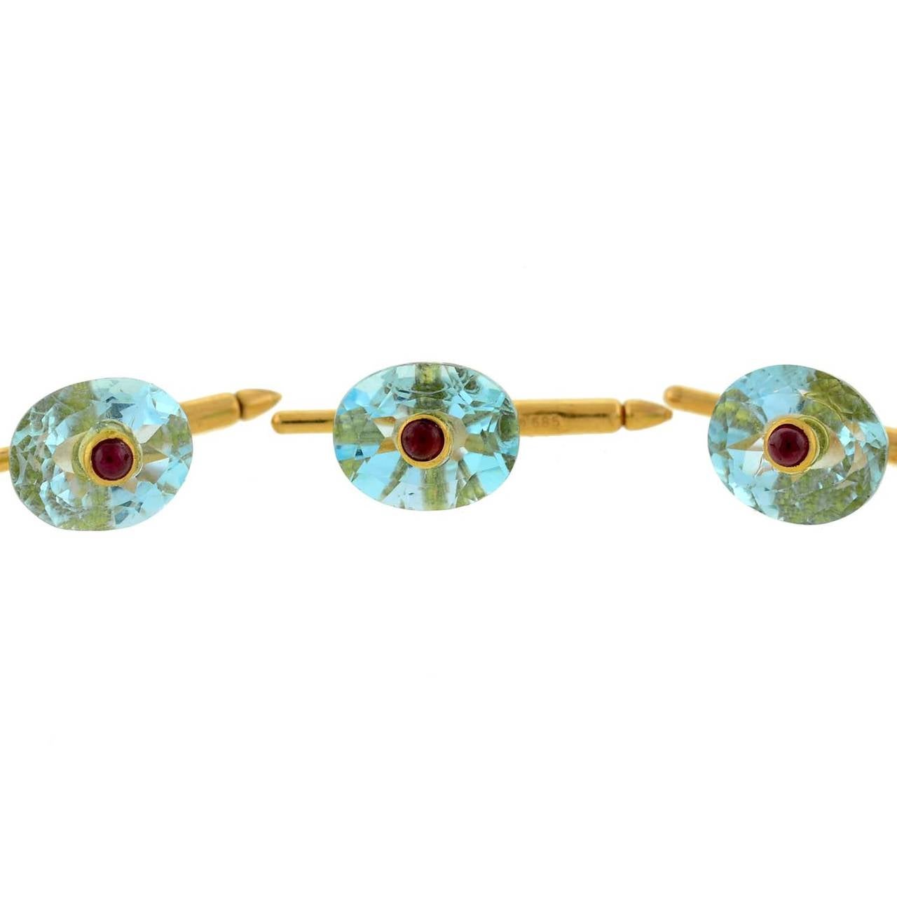 blue topaz cufflinks