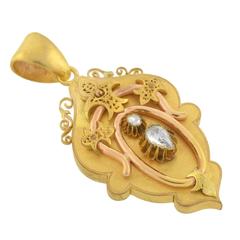 Victorian Old Rose Cut Diamond Mixed Metals Locket