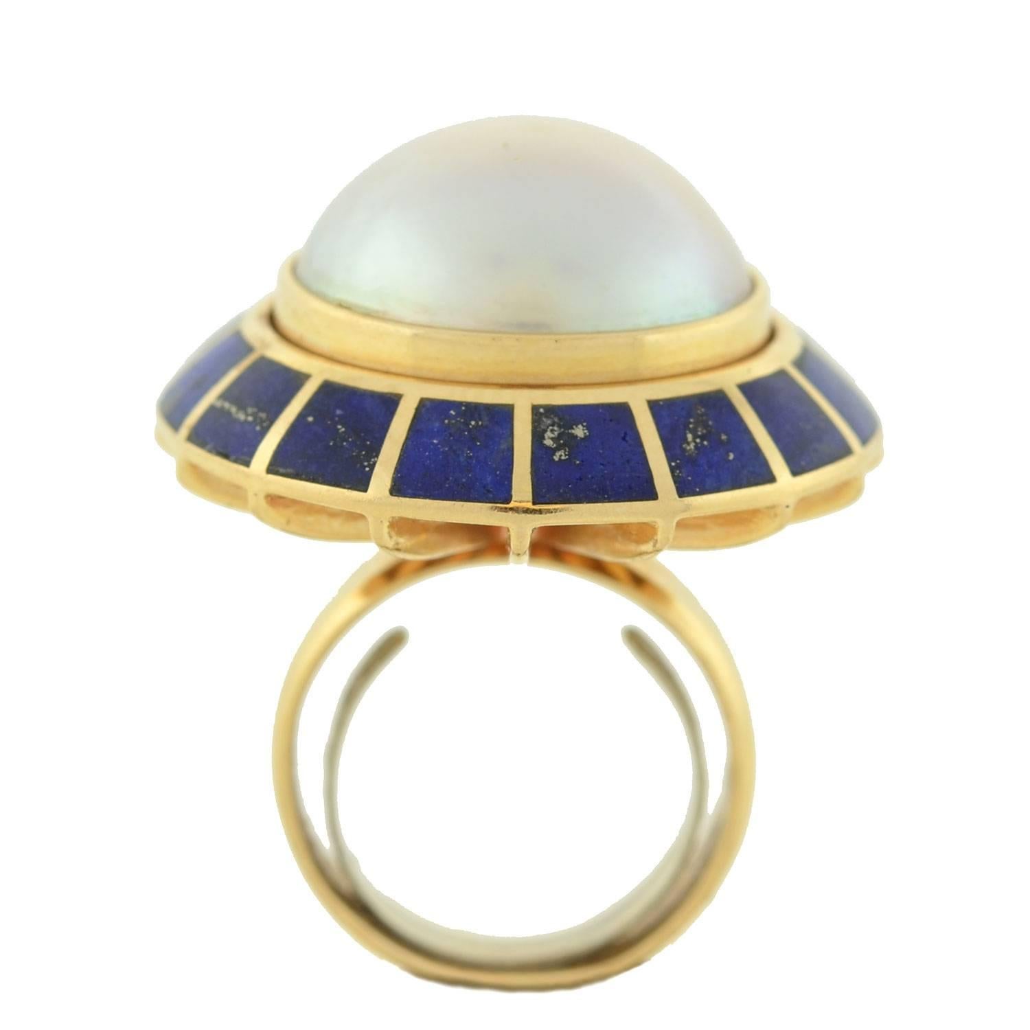 Erte Lapis Mabe Pearl Gold 