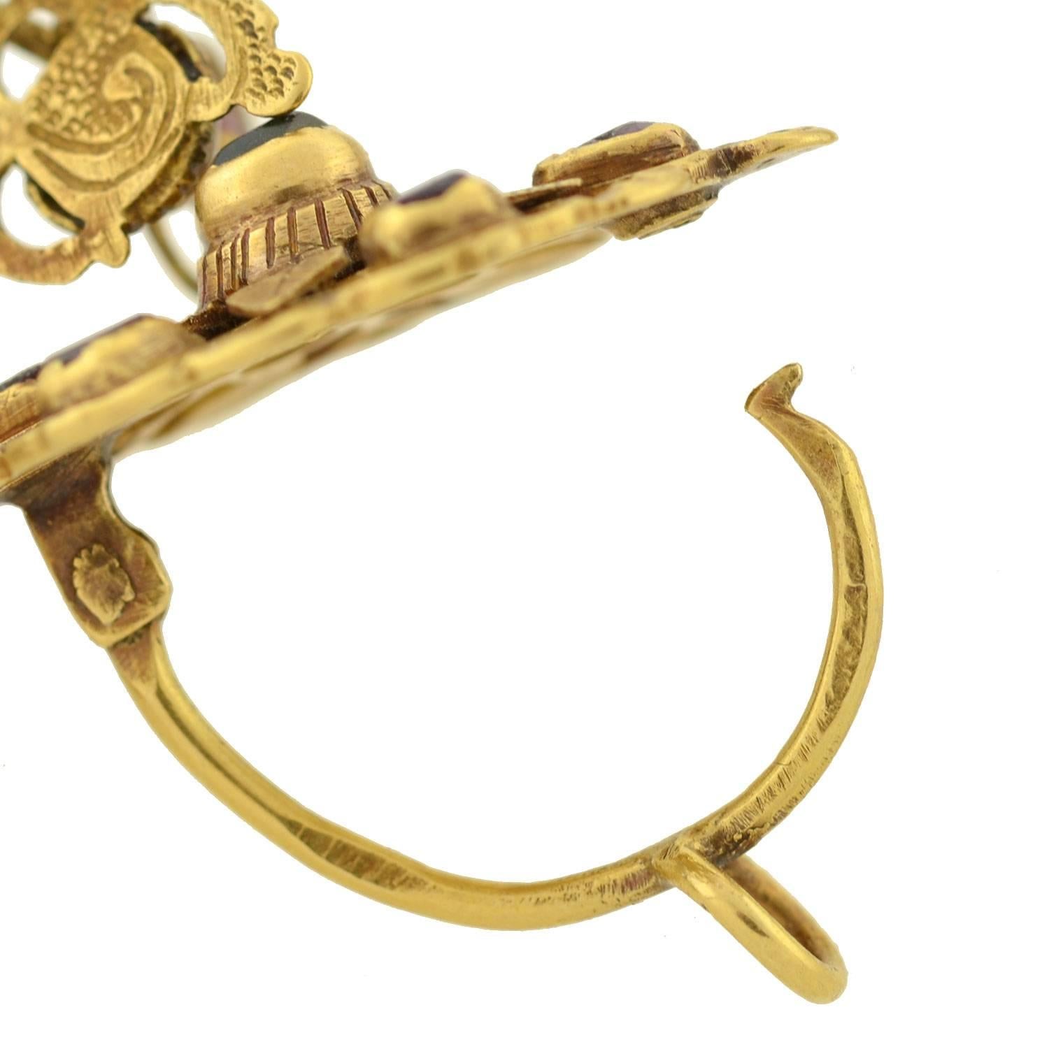 Georgian Garnet Gold Earrings 3