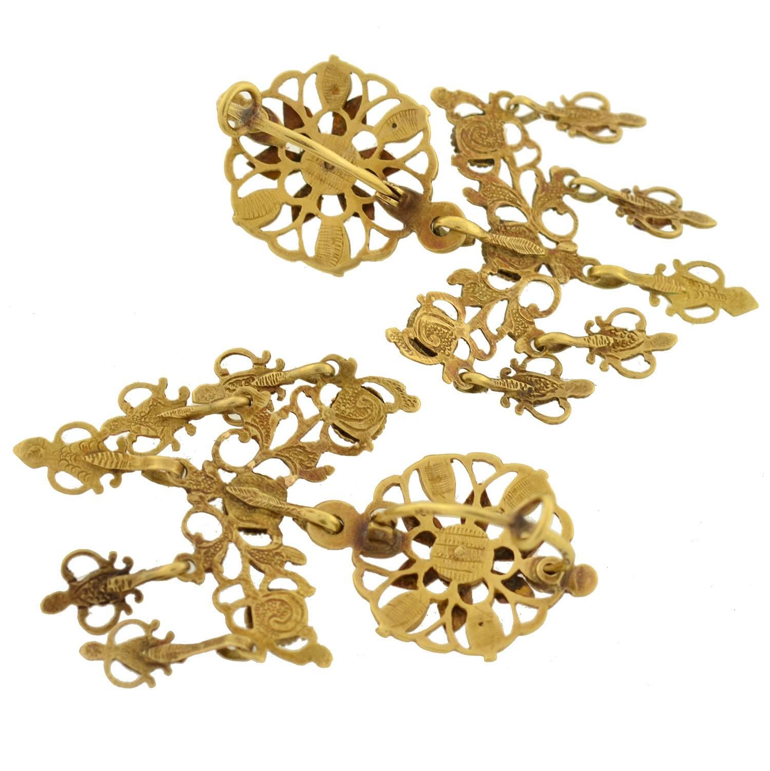 Georgian Garnet Gold Earrings 1