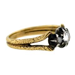 Georgian French Mixed Metals Rose Cut Diamond Ring