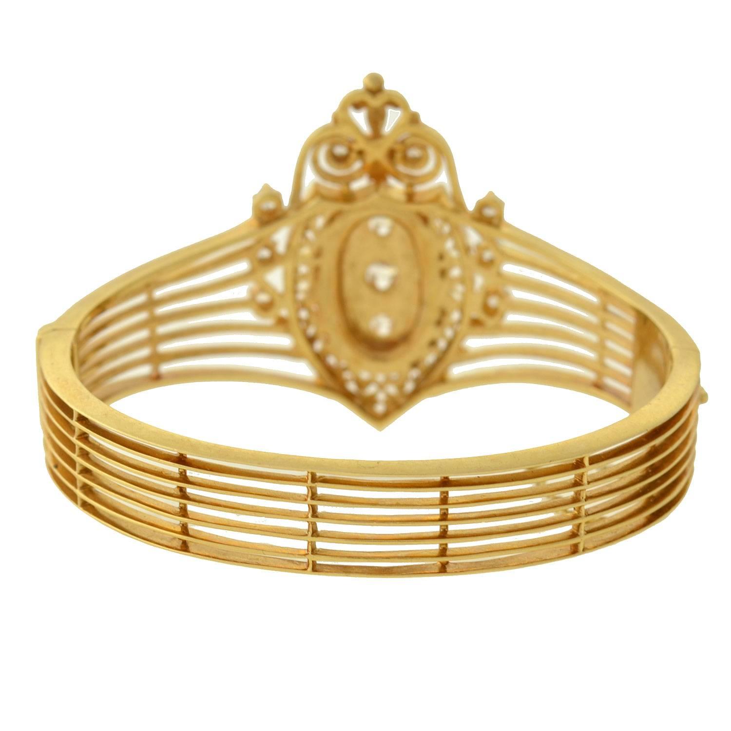 Women's or Men's Victorian Revival Diamond Gold Bracelet