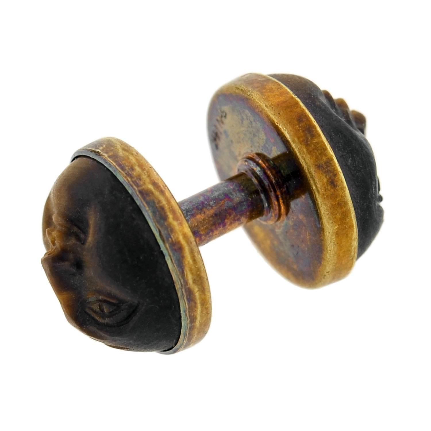 Victorian Hand Carved Tiger's Eye Gold 