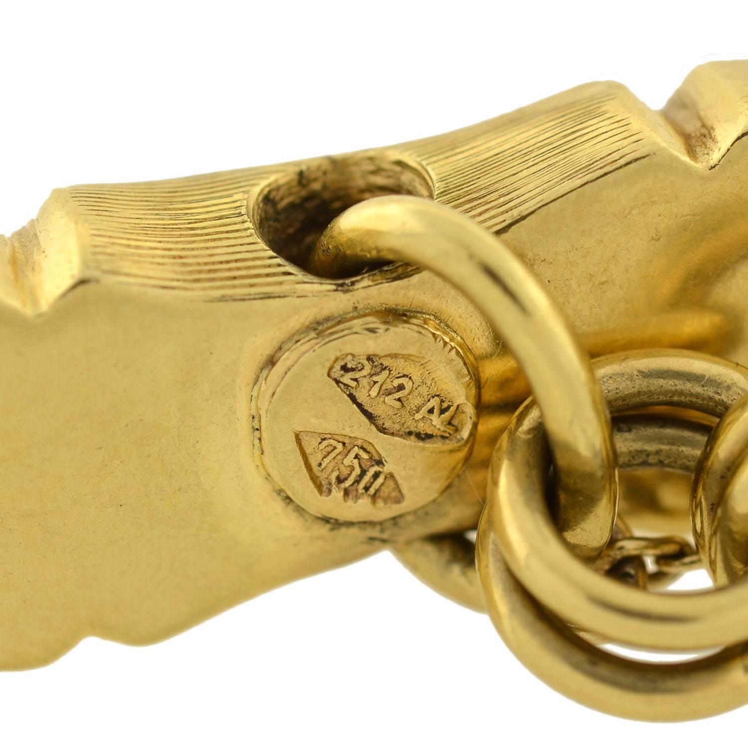 Contemporary Gold Bamboo Link Bracelet 4