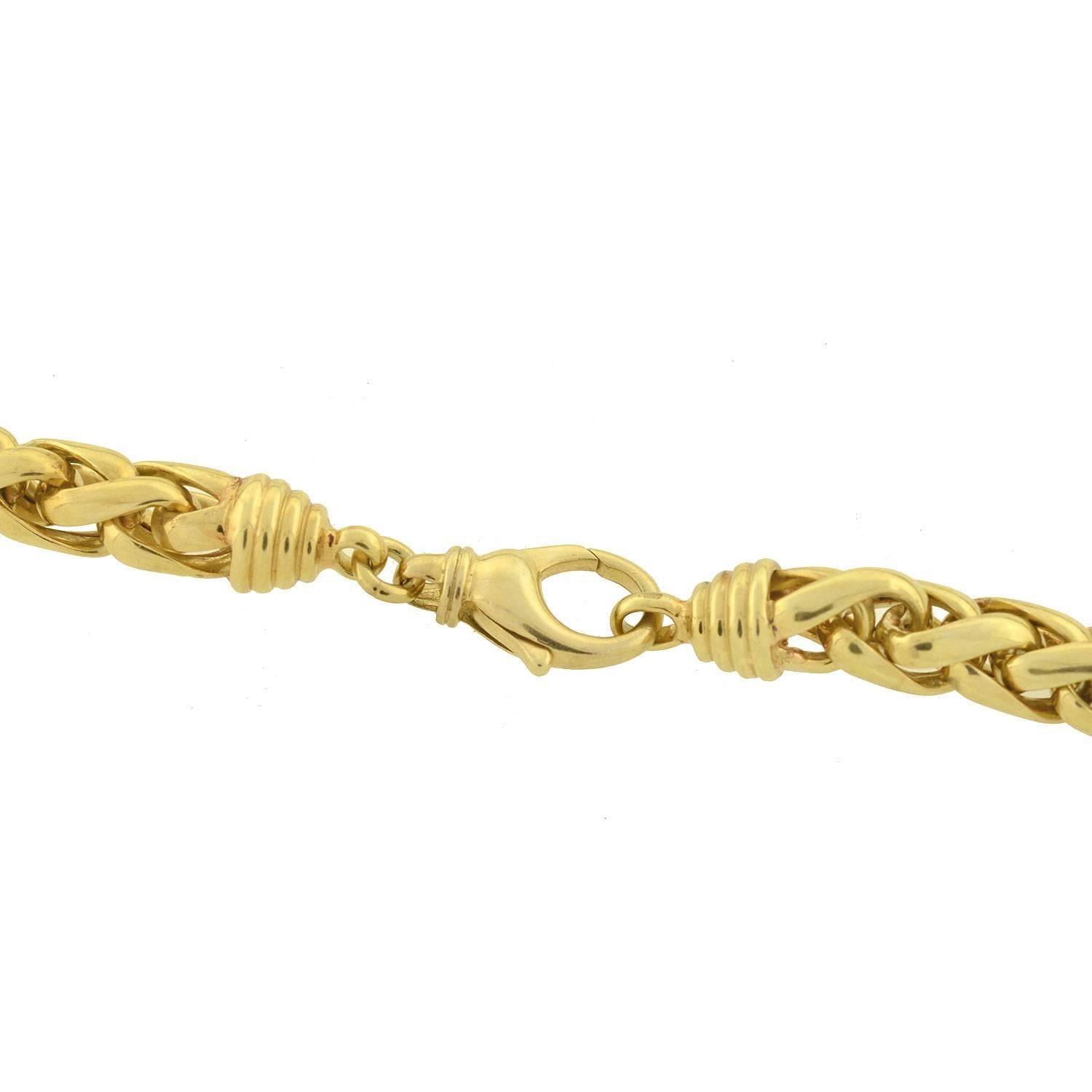  Collier de chaîne de corde tressée contemporaine en or de 36 pouces Unisexe 