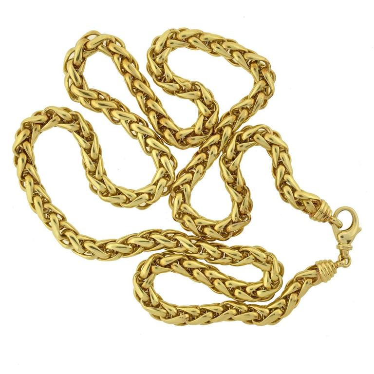 Contemporary Gold 36 Inch Braided Rope Chain Necklace at 1stDibs | 36 ...