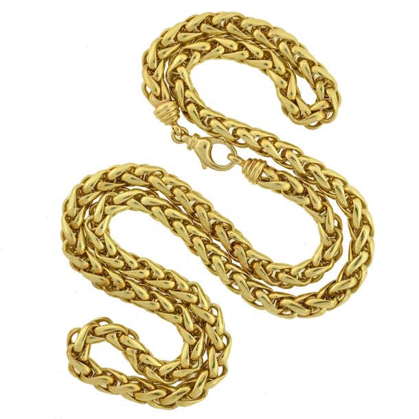 Contemporary Gold 36 Inch Braided Rope Chain Necklace at 1stDibs | 36 ...