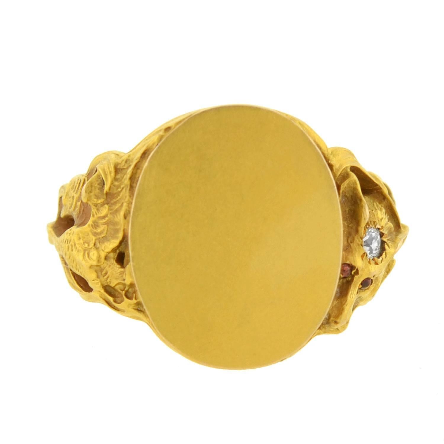 bird signet ring