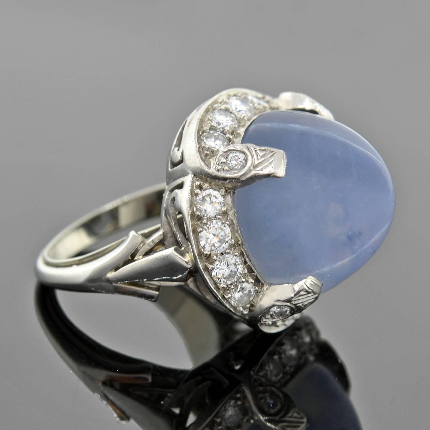 blue sapphire star ring